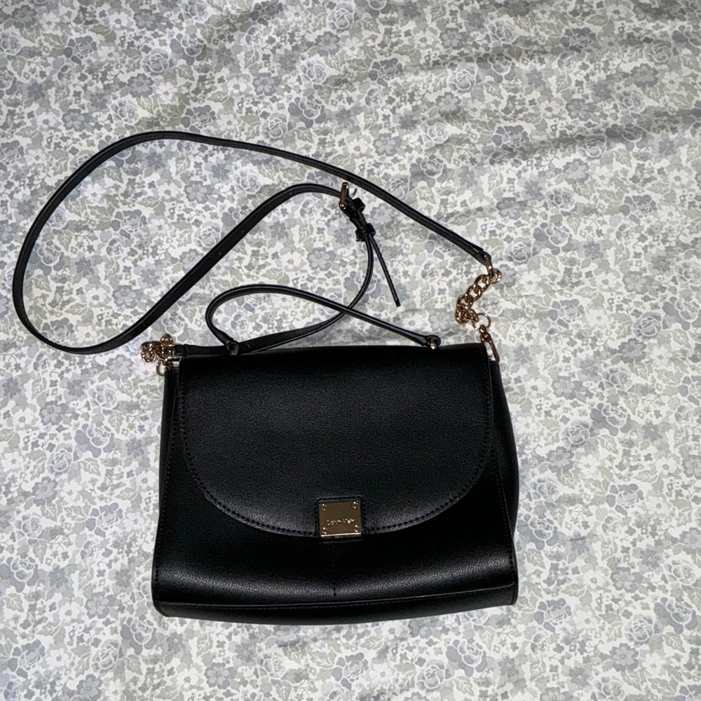 Calvin Klein Black Crossbody Bag with Gold Accents